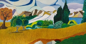 Monti Lessini - Paesaggio con campo di grano